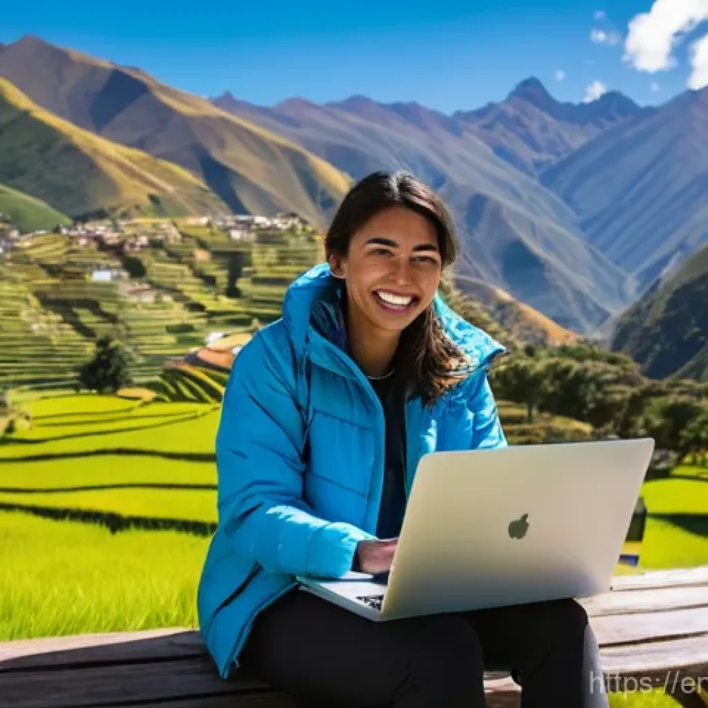 에콰도르에서 스타링크 인터넷 가능 여부 - **A Digital Nomad's High-Speed Office in the Andes:**
    An outdoor shot of a modern digital nomad,...