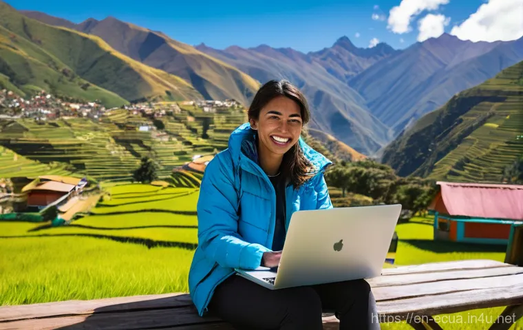 에콰도르에서 스타링크 인터넷 가능 여부 - **A Digital Nomad's High-Speed Office in the Andes:**
    An outdoor shot of a modern digital nomad,...