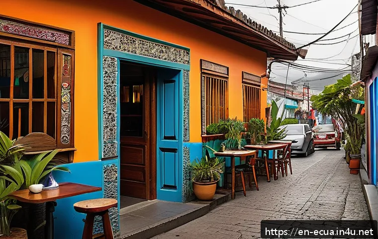에콰도르에서 동남아시아 음식점 찾기 - A vibrant street scene in Quito’s La Mariscal neighborhood featuring a cozy, family-run Southeast As...
